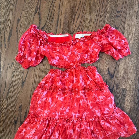 Super cute red and pink cutout dress - Picture 2 of 12